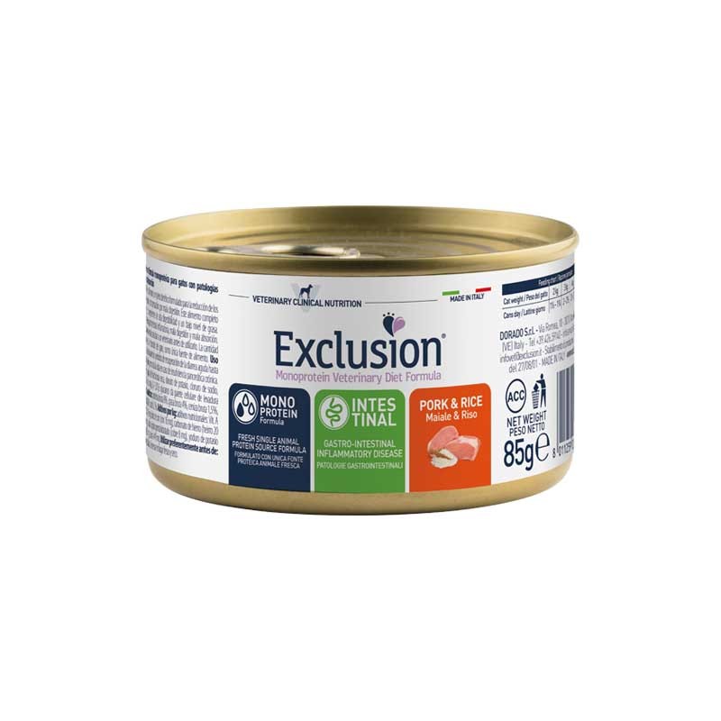 Exclusion Diet Intestinal Maiale e Riso Umido per Gatti Solo un giorno rimasto