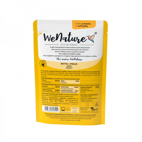 WeNature Kitten Straccetti di Pollo Soft Jelly in Busta per Gattini Saldi Di Fabbrica