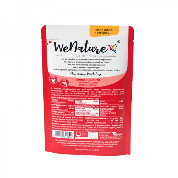 WeNature Tonno con Manzo Soft Jelly in Busta per Gatti I Più Venduti