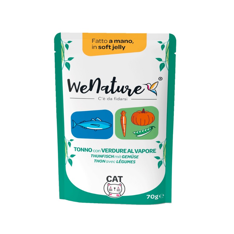 WeNature Tonno con Verdure al vapore Soft Jelly in Busta per Gatti Vendite Flash