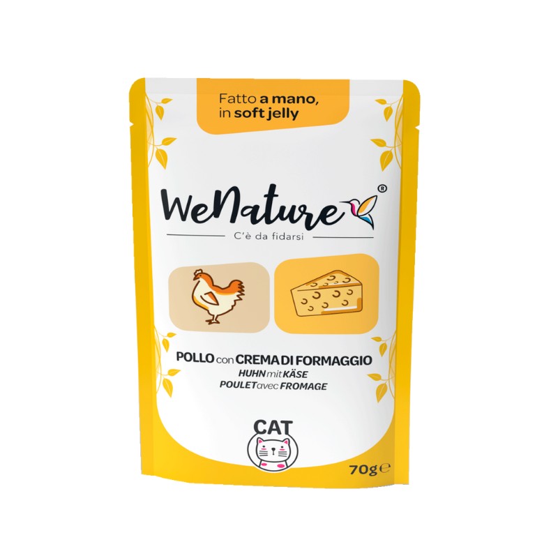 WeNature Pollo con Crema di Formaggio Soft Jelly in Busta per Gatti Negozio