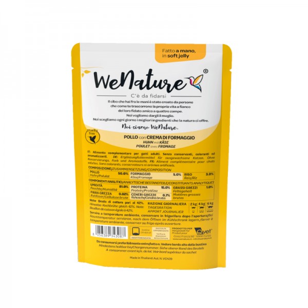 WeNature Pollo con Crema di Formaggio Soft Jelly in Busta per Gatti Negozio