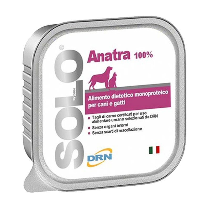 DRN Solo Anatra Umido per Cani e Gatti Promozione temporanea