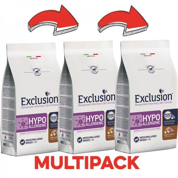 Exclusion Diet Hypoallergenic Coniglio e Patate Medium & Large Breed per Cani Online Outlet