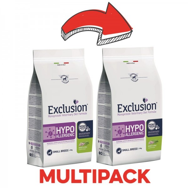 Exclusion Diet Hypoallergenic Insetti e Piselli Adult Small Breed per Cani Super sconto