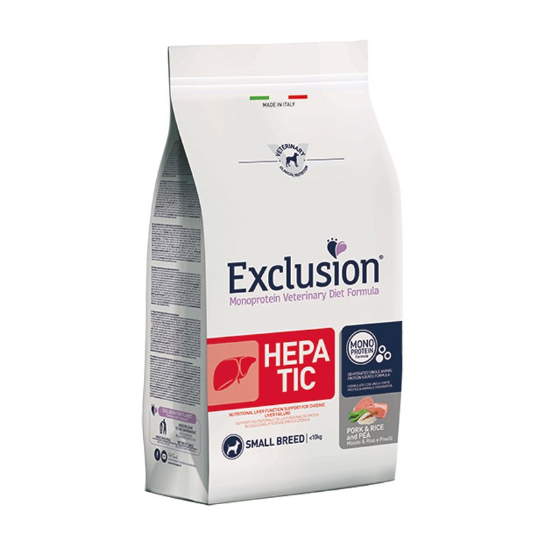 Exclusion Diet Hepatic Maiale e Piselli Small Breed per Cani Economico