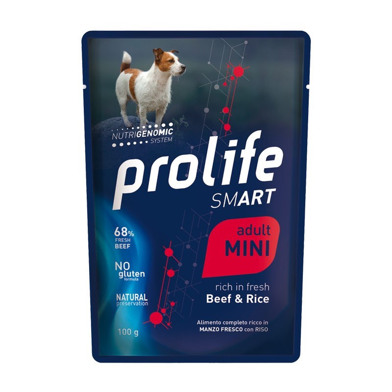 Prolife Smart Manzo e Riso Adult Mini Umido per Cani Smaltimento dello stoccaggio