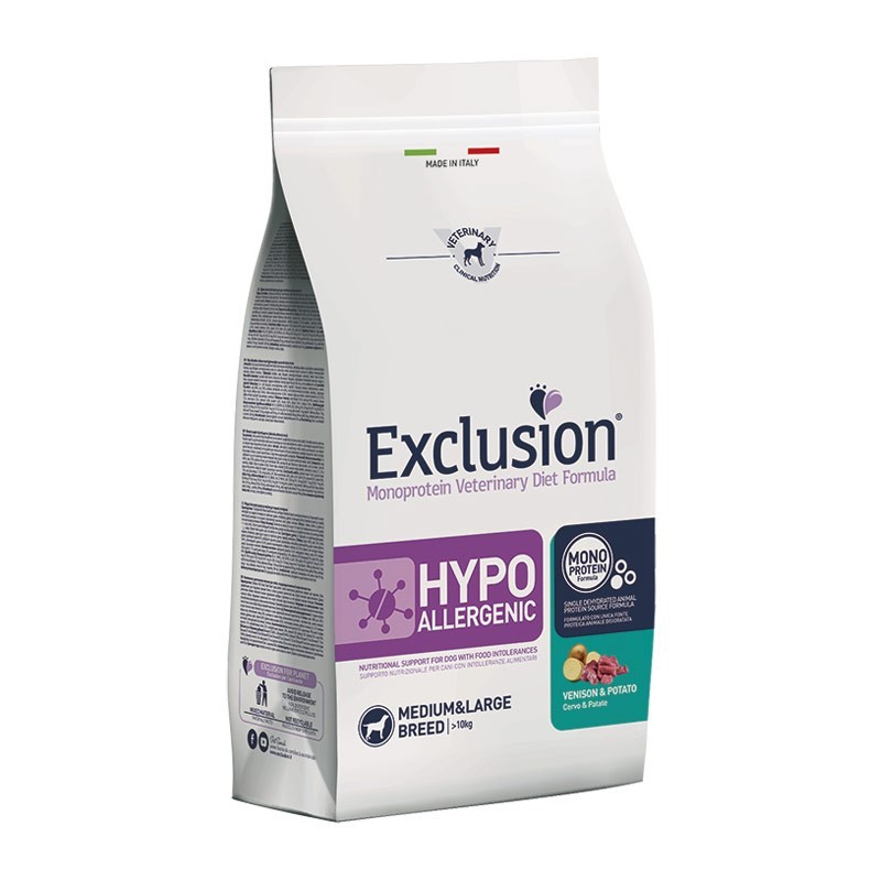 Exclusion Diet Hypoallergenic Cervo e Patate Medium & Large Breed per Cani Fino al 55% di sconto