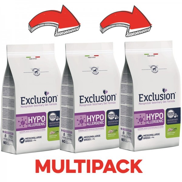 Exclusion Diet Hypoallergenic Insetti e Piselli Adult Medium & Large Breed per Cani In vendita