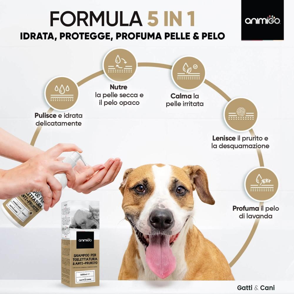 Animigo Shampoo Toelettatura & Anti Prurito Qualità Garantita