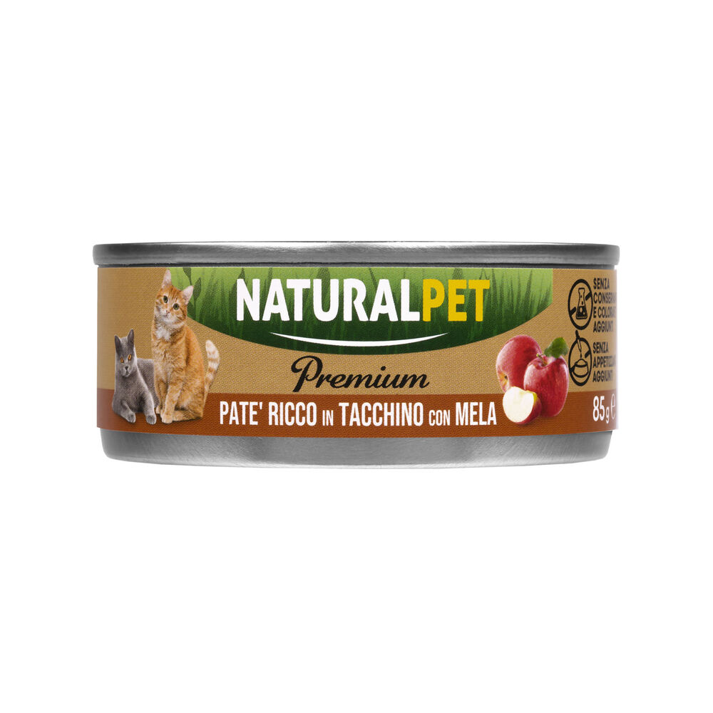 Naturalpet Premium Cat Adult Paté ricco in Tacchino con mela 85gr 000143766