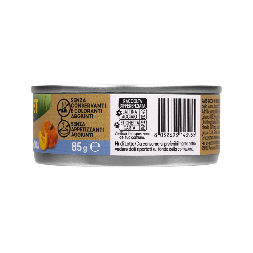 Naturalpet Premium Cat Adult Sterilised Paté ricco in Pesce bianco con zucca 85gr 000143768 Hotsell