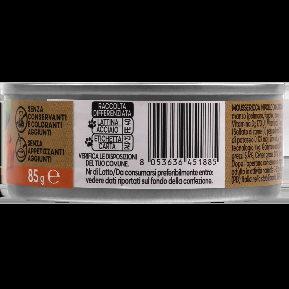 Naturalpet Premium Cat Mousse ricca in Pollo con zucca 85gr 000143905 Vendita Calda