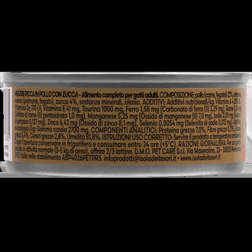 Naturalpet Premium Cat Mousse ricca in Pollo con zucca 85gr 000143905 Vendita Calda