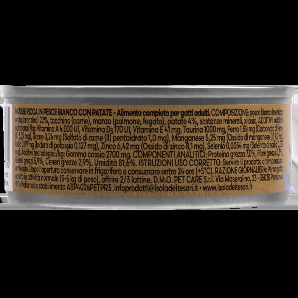 Naturalpet Premium Cat Mousse al Pesce bianco con patate 85gr 000143906 Nuova