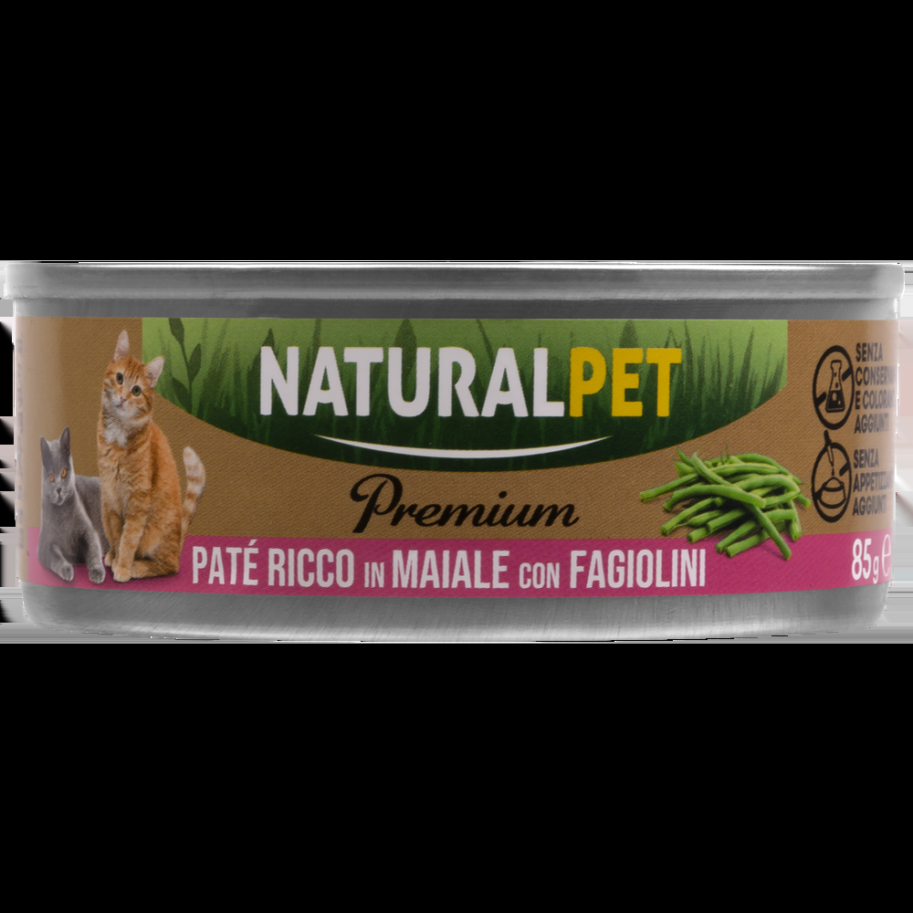 Naturalpet Premium Cat paté al maiale con fagiolini 85gr 000143904 Pezzi Unici
