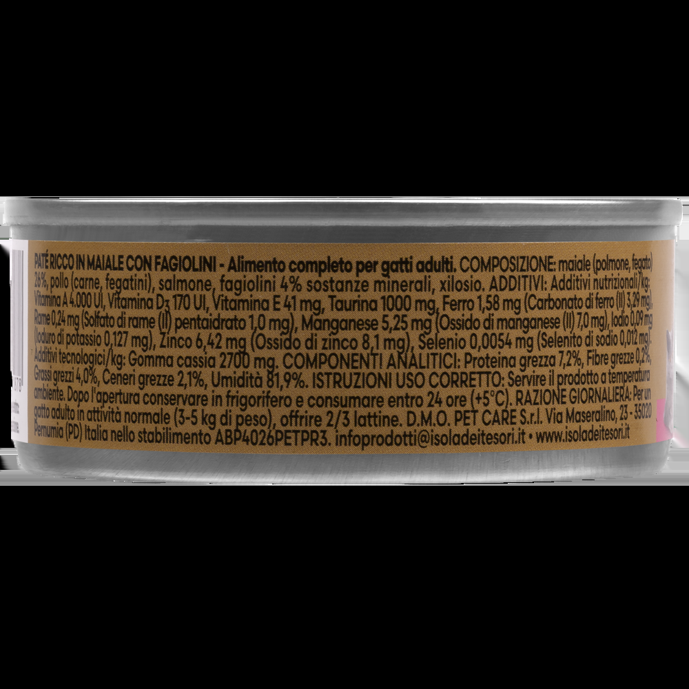Naturalpet Premium Cat paté al maiale con fagiolini 85gr 000143904 Pezzi Unici