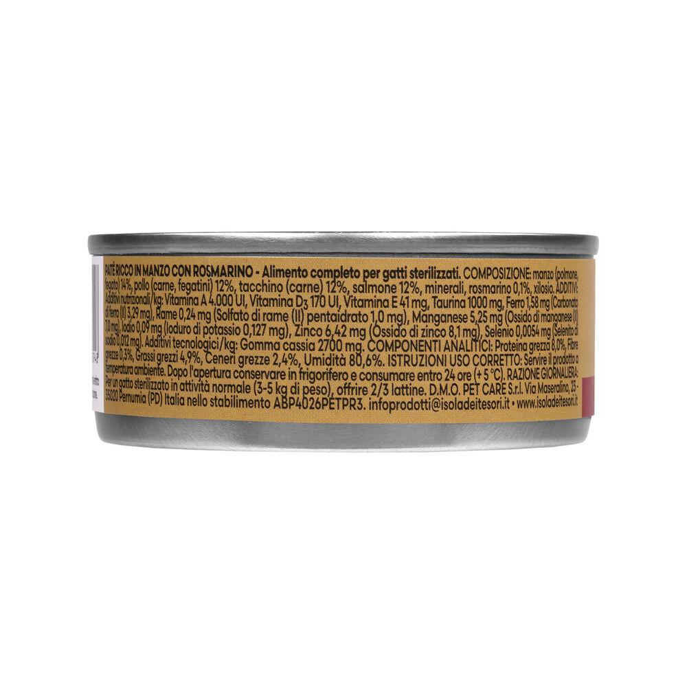 Naturalpet Premium Cat Adult Sterilized Paté ricco in Manzo con rosmarino 85gr 000143767 Soddisfazione Garantita