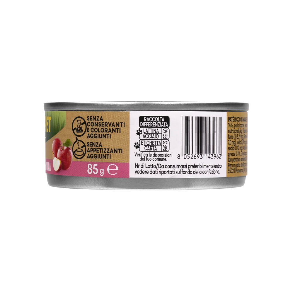 Naturalpet Premium Cat Adult Sterilized Paté ricco in Maiale con mela 85gr 000143769 Qualità Garantita