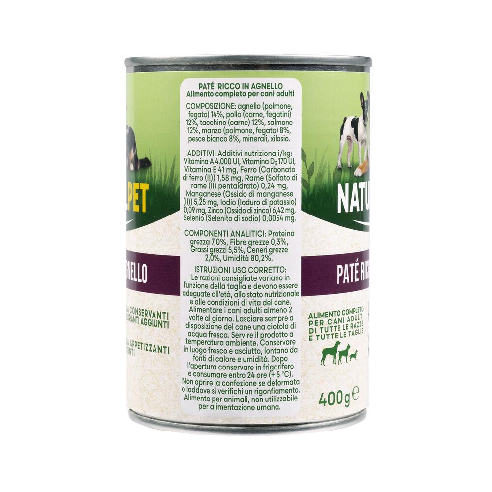 Naturalpet Dog Adult Patè ricco in Agnello 400 gr 000126888 Negozi Online