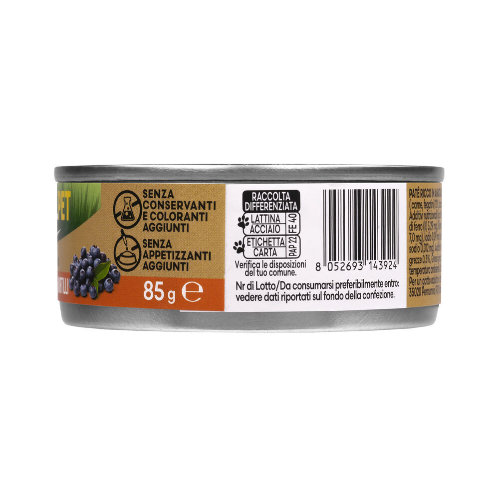 Naturalpet Premium Cat Adult Paté ricco in Anatra con mirtilli 85gr 000143765 Sottocosto