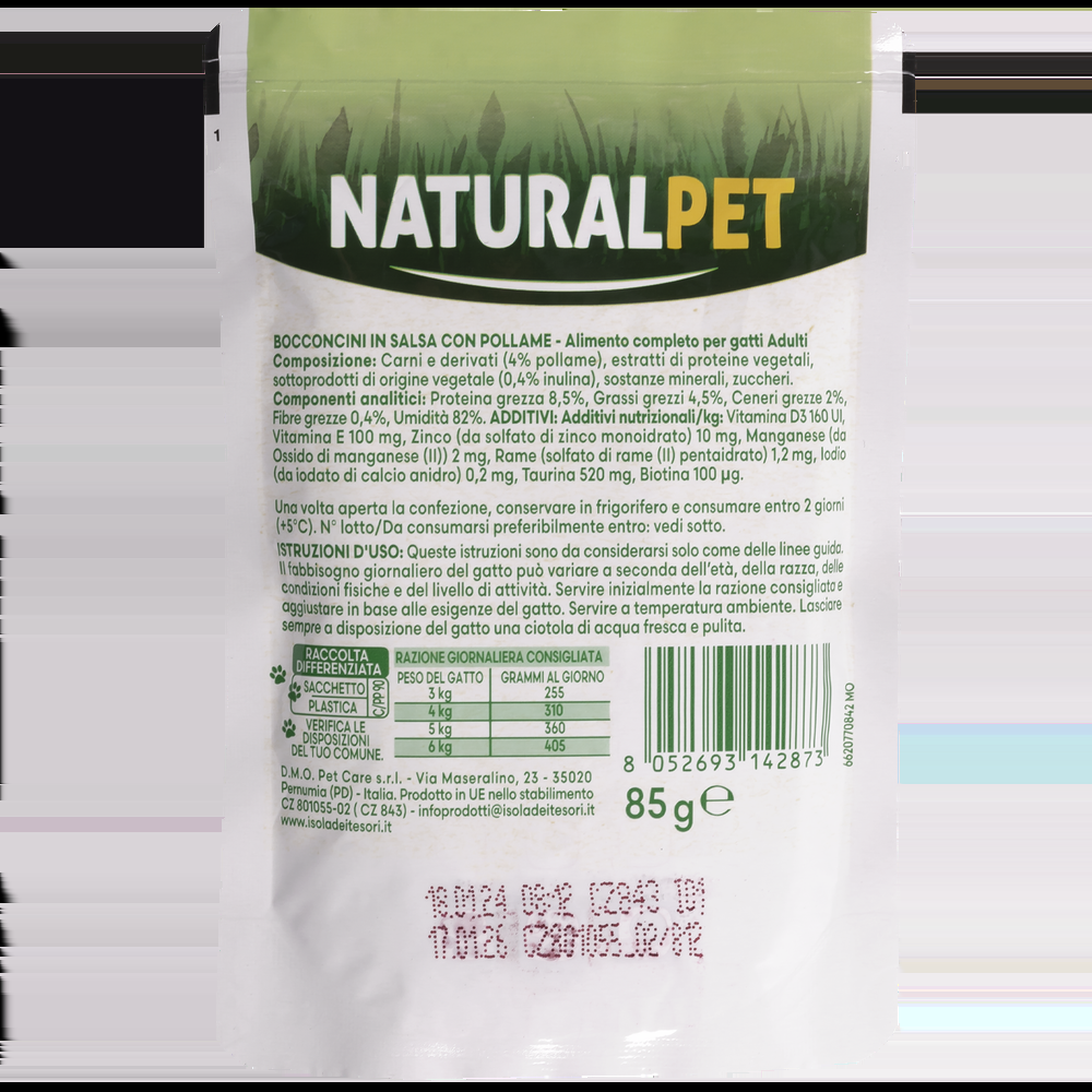 Naturalpet Cat Adult Bocconcini in salsa con Pollo 85gr 000143781 Convenienza