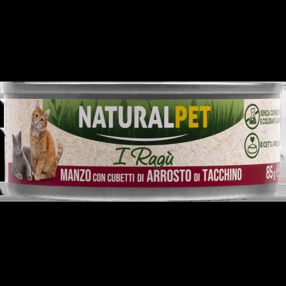 Naturalpet Cat I ragù Manzo con cubetti di arrosto di tacchino 85gr 000143910