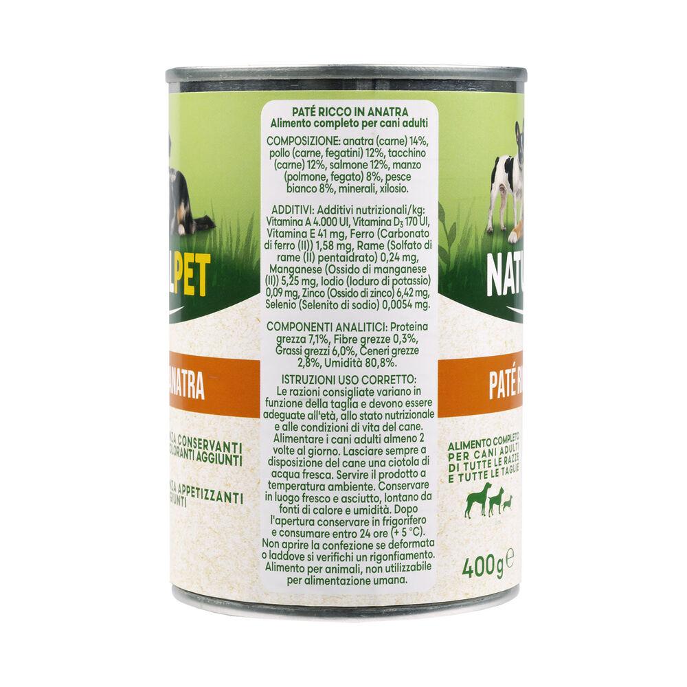 Naturalpet Dog Adult Patè ricco in Anatra 400 gr 000126885 Economico