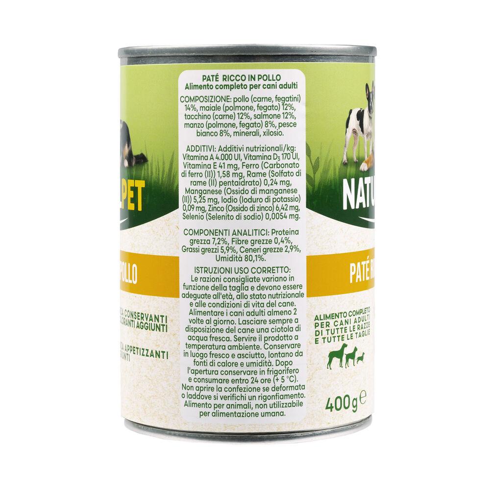 Naturalpet Dog Adult Patè ricco in Pollo 400 gr 000126883 Saldi Di Fabbrica