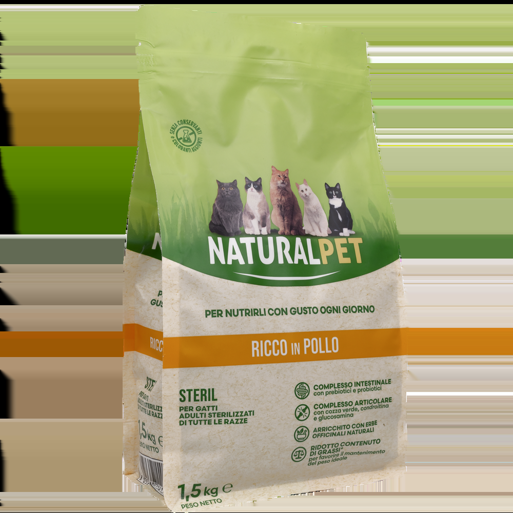 Naturalpet Cat Adult Sterilised ricco in Pollo 1 5 kg 000141060