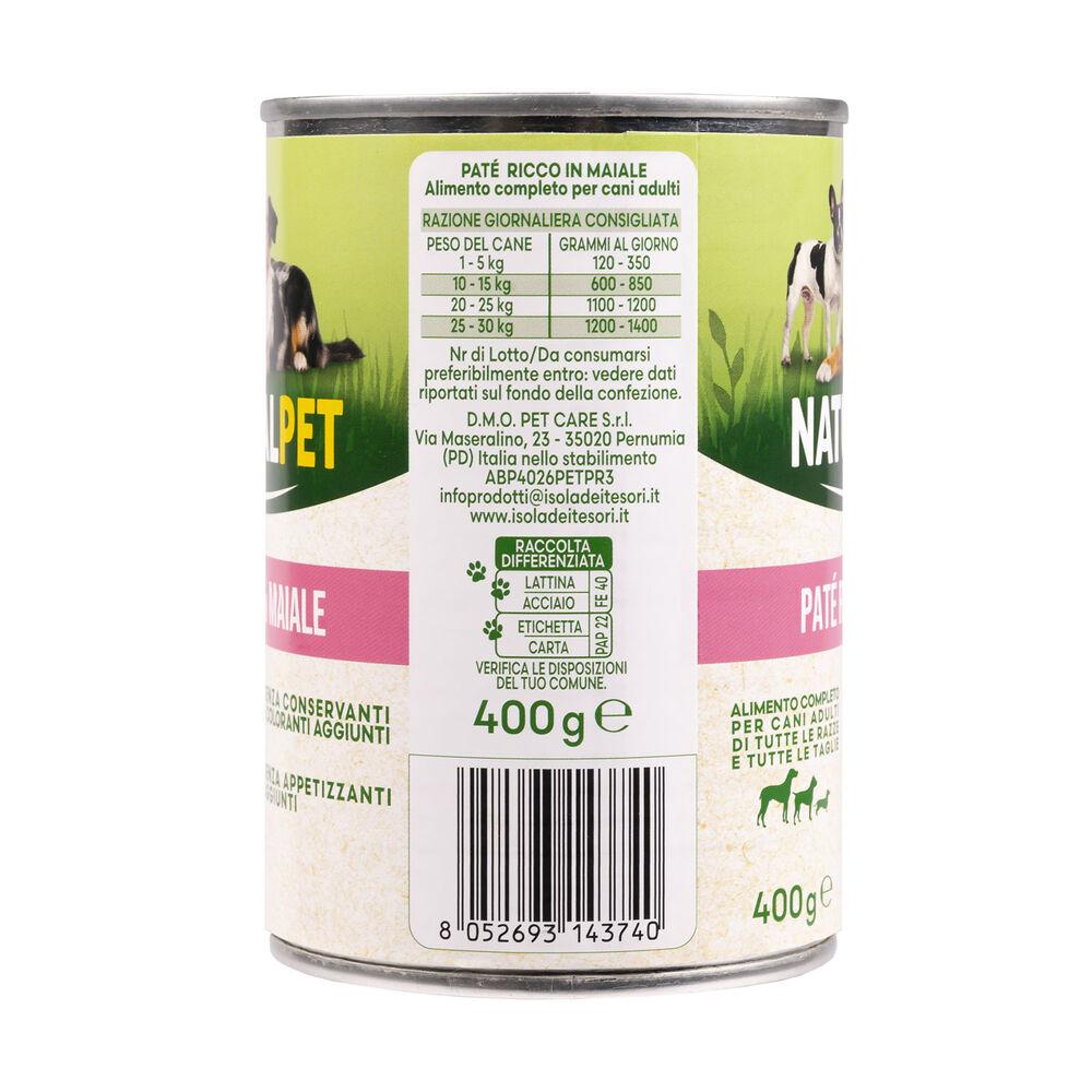 Naturalpet Dog Adult Paté ricco in Maiale 400 gr 000126887 Nuova