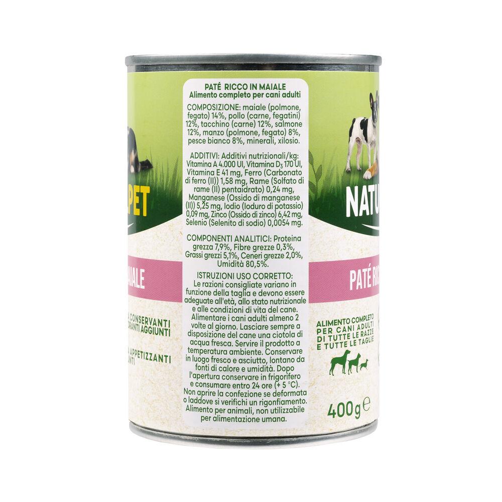 Naturalpet Dog Adult Paté ricco in Maiale 400 gr 000126887 Nuova