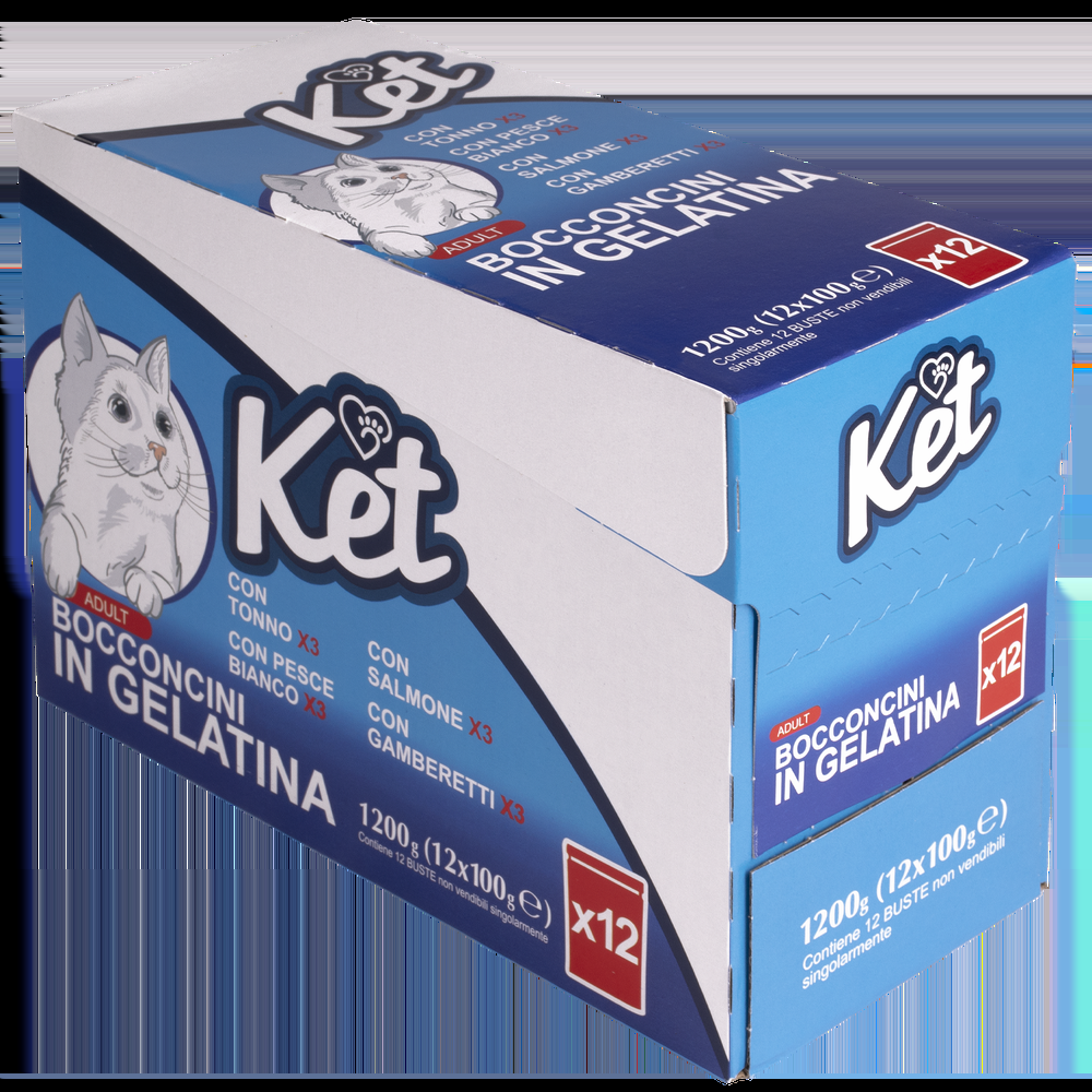 Ket Cat Adult Bocconcini in gelatina con pesce Multipack 100grx12 pz 000143757