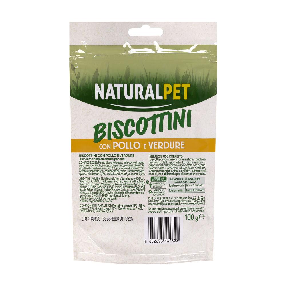 Naturalpet Dog Adult Mini Snack Biscotti con pollo e verdure 100gr 000138820 Promozione Limitata