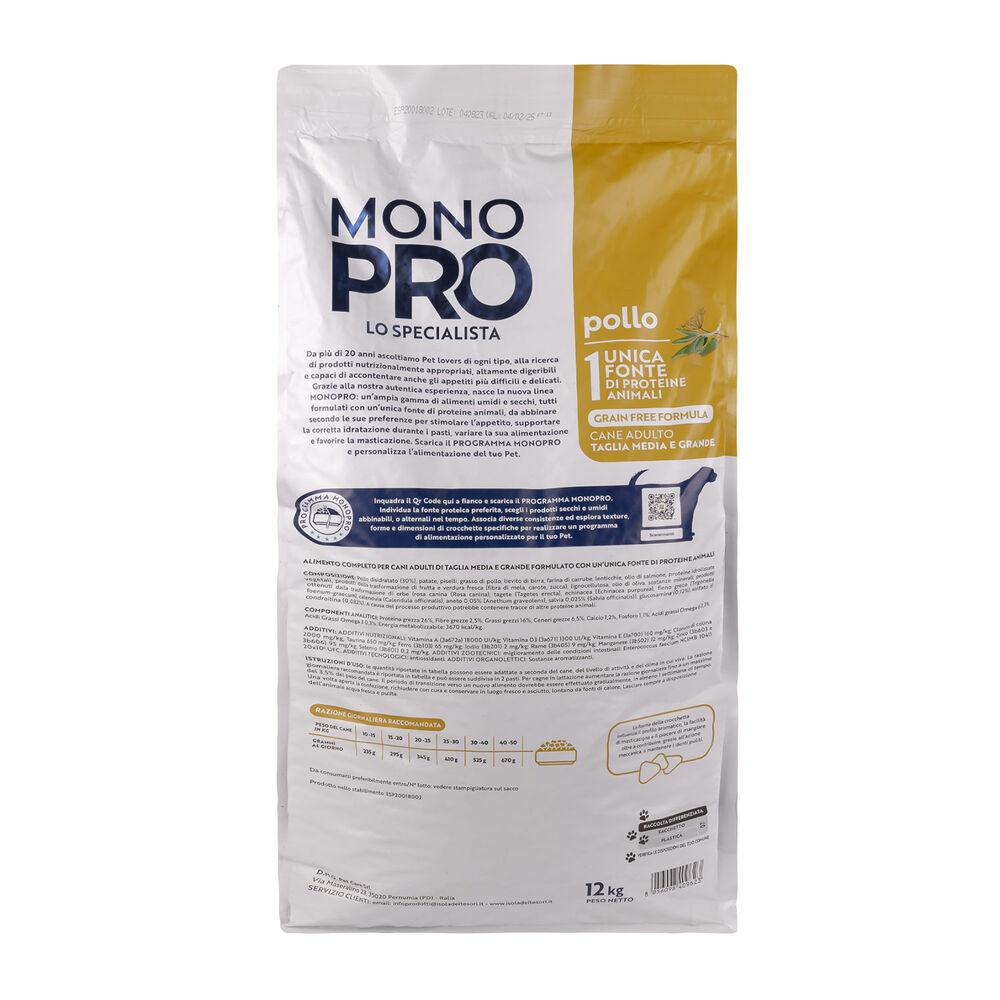 Monopro Dog Adult Medium&Large Grain Free Pollo 12 kg 000125667 Fino Al -60%