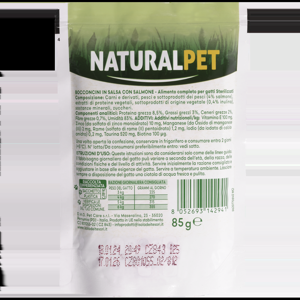 Naturalpet Cat Sterilised Bocconcini in salsa con Salmone 85gr 000143788 Shopping Online