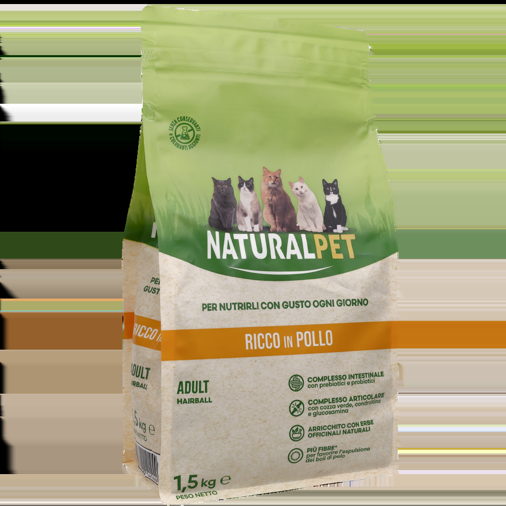 Naturalpet Cat Adult Hairball ricco in Pollo 1 5kg 000141063