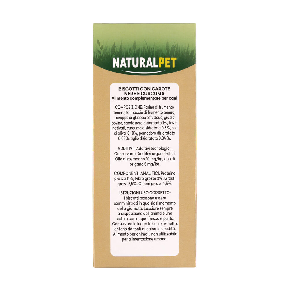 Naturalpet Premium Biscotti con Carote nere e curcuma 200 gr 000138818 Convenienza