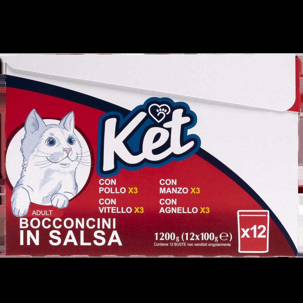 Ket Cat Adult Bocconcini in salsa con carne Multipack 100grx12 pz 000143756 Italia