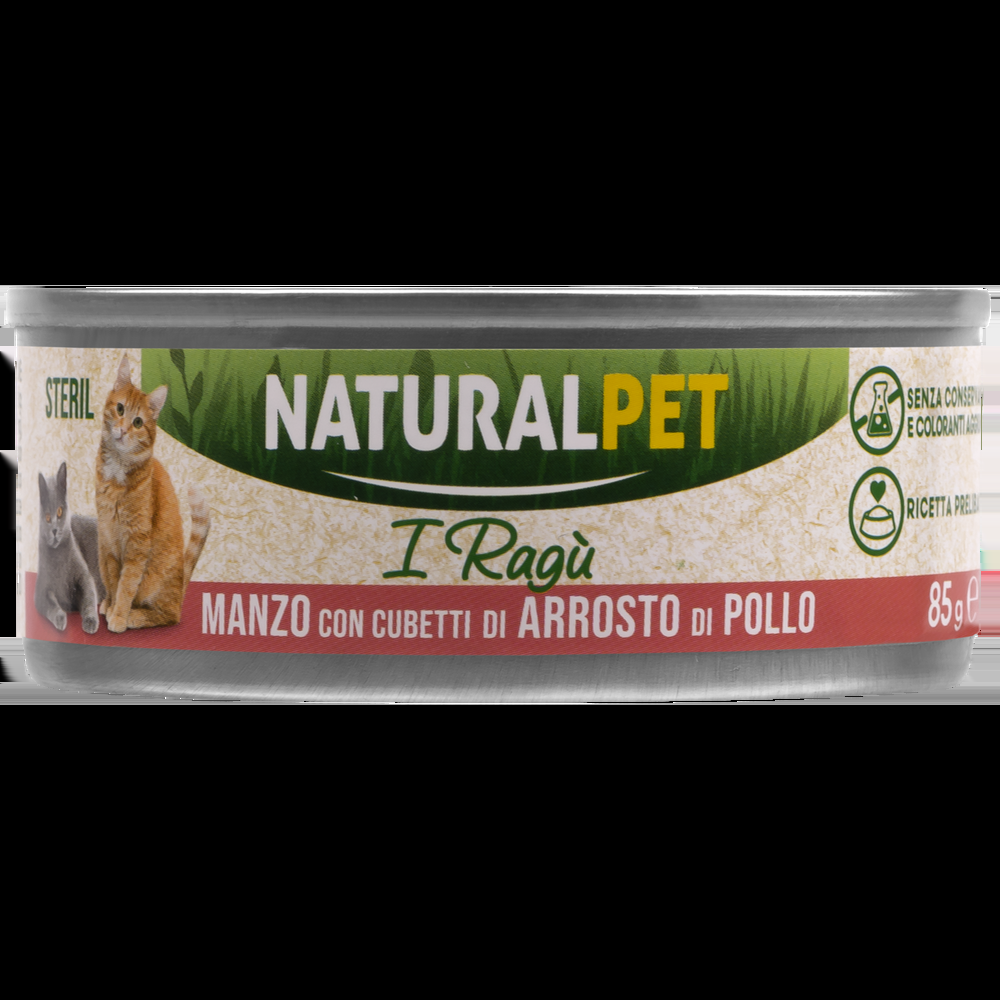 Naturalpet Cat Sterilised I ragù Manzo con cubetti di arrosto di pollo 85gr 000143913