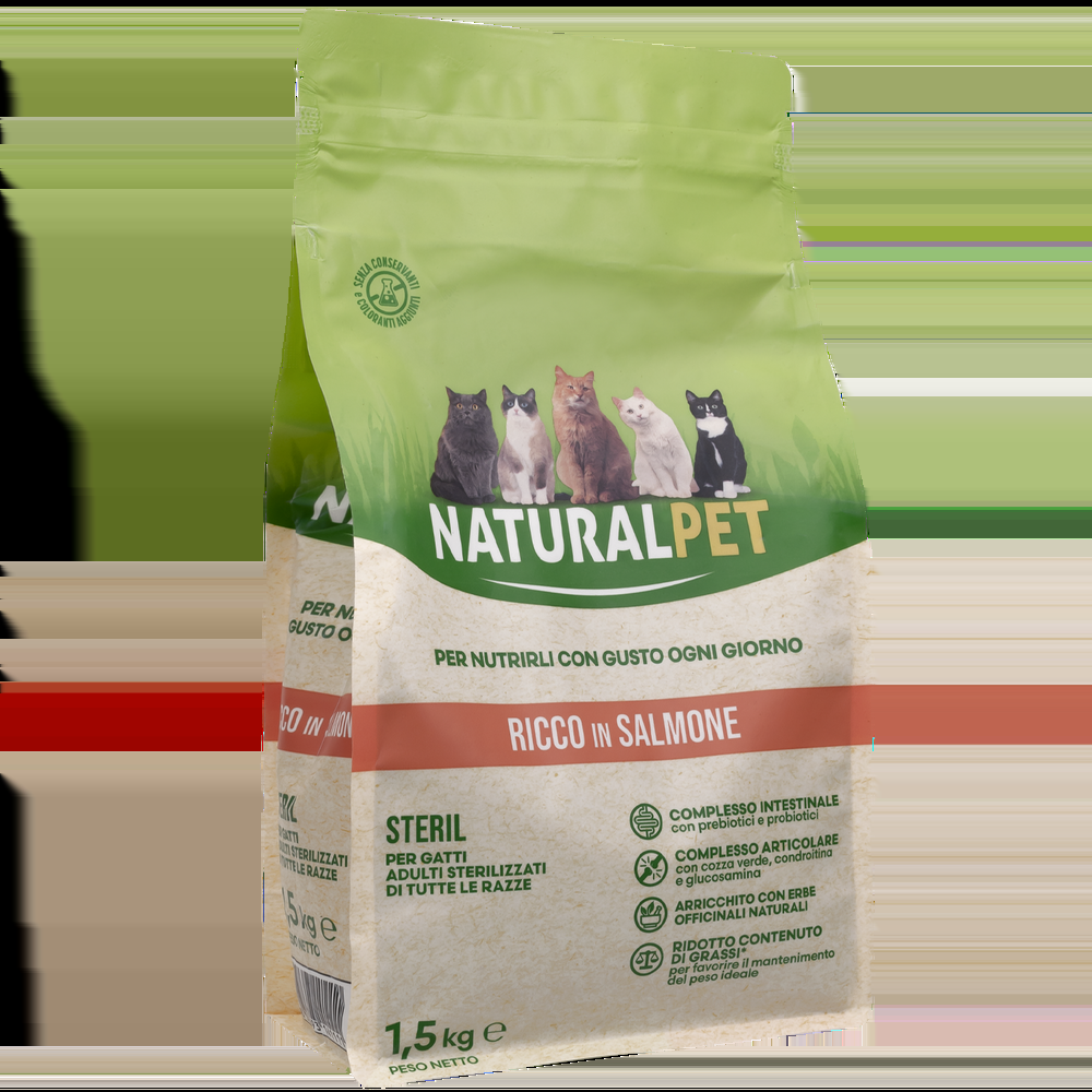 Naturalpet Cat Sterilised ricco in Salmone 1 5kg 000141061