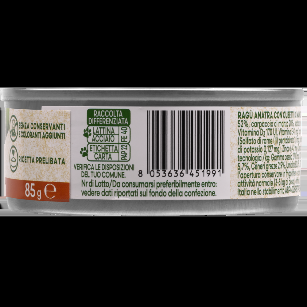 Naturalpet Cat I ragù Anatra con cubetti di manzo 85gr 000143909 Vendita