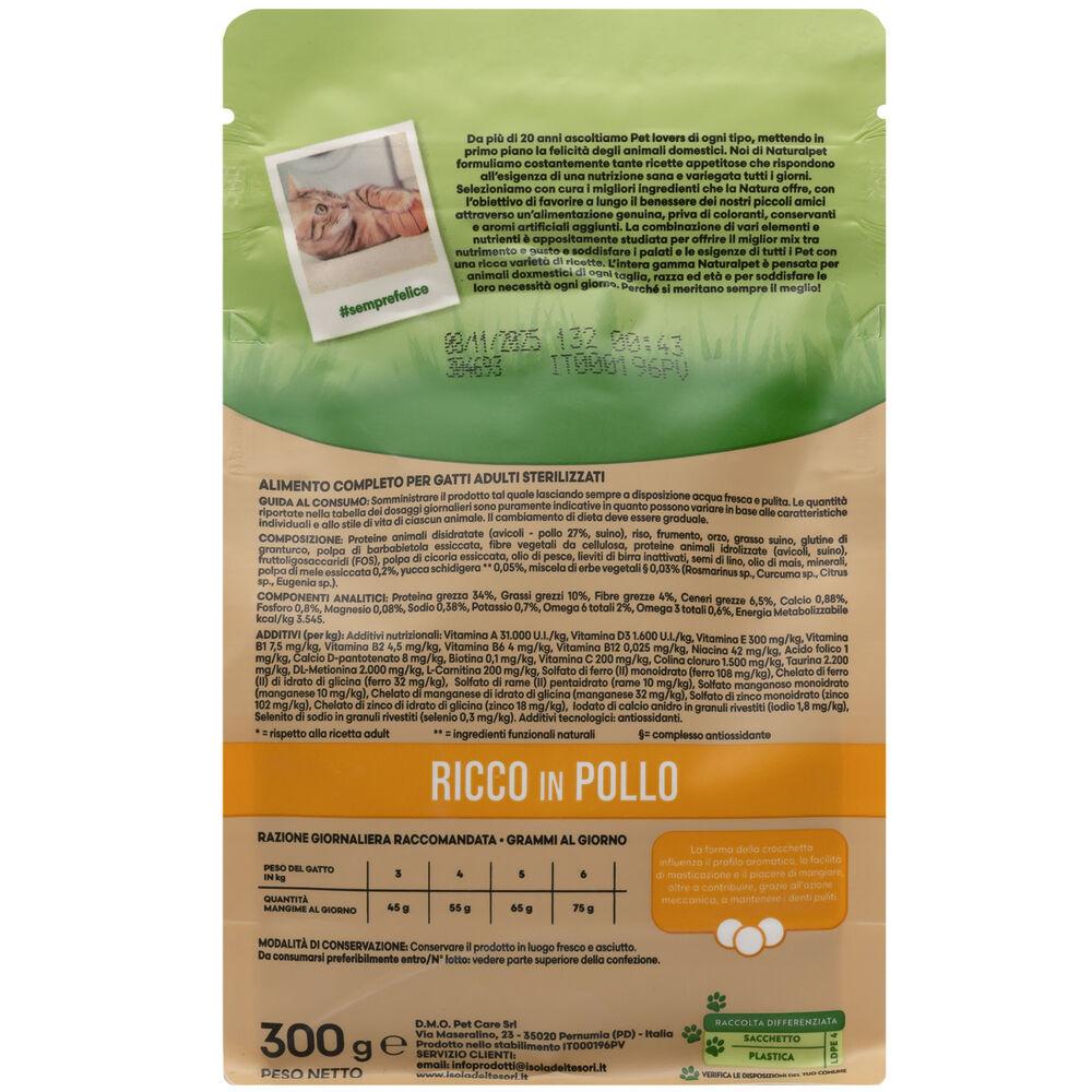 Naturalpet Premium Cat Adult Sterilised ricco in Pollo 300gr 000141010 Spedizione Gratuita