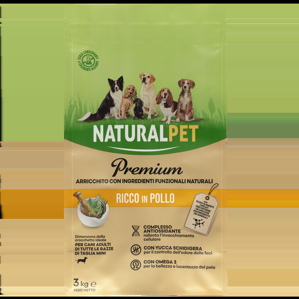Naturalpet Premium Dog Adult Mini ricco in Pollo 3 kg 000125713 Pezzi Unici