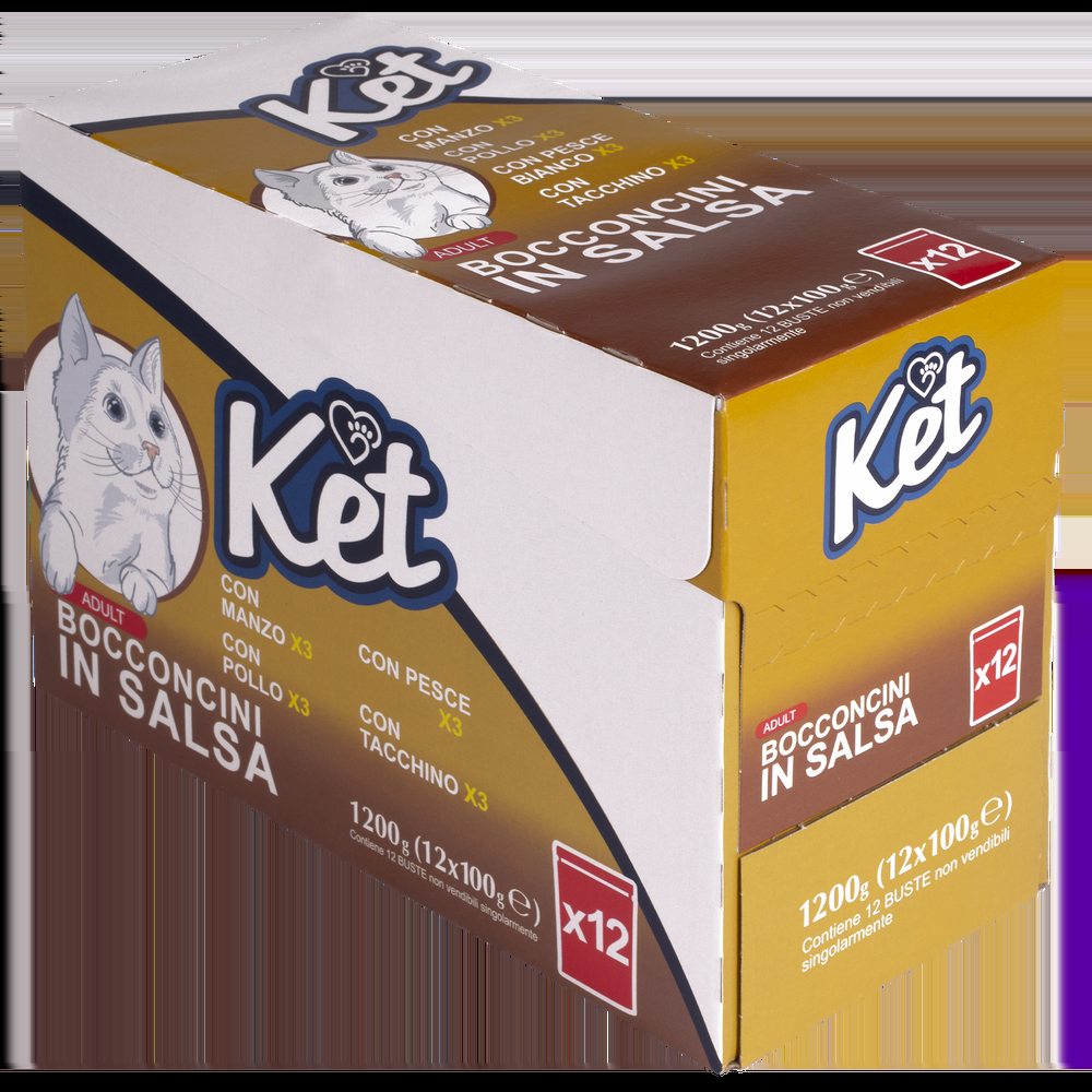 Ket Cat Adult Bocconcini in salsa Multipack 100grx12 pz 000143759 Negozi Online