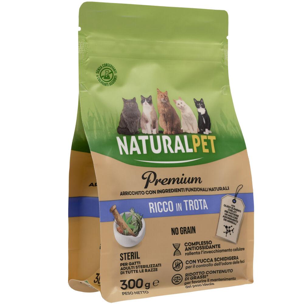 Naturalpet Premium Cat Adult Sterilised ricco in Trota 300g 000141014