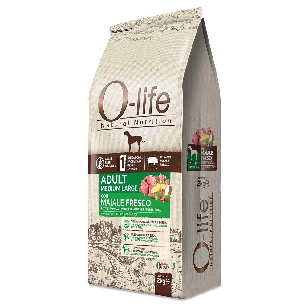 O-life Dog Adult Medium Large con Maiale Fresco 2 kg 000125367 Sconto