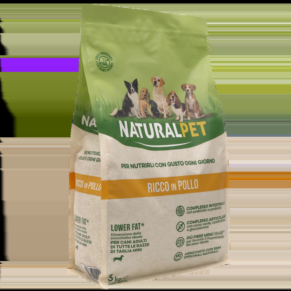 Naturalpet Dog Mini Lower Fat ricco in Pollo 3 kg 000125785 Italy