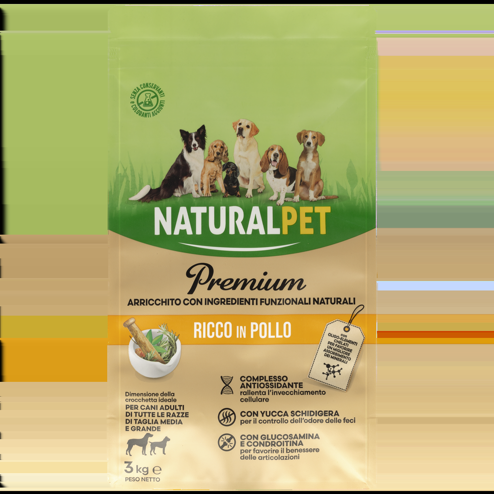 Naturalpet Premium Dog Adult Medium&Large ricco in Pollo 3 kg 000125714 Consegna Veloce