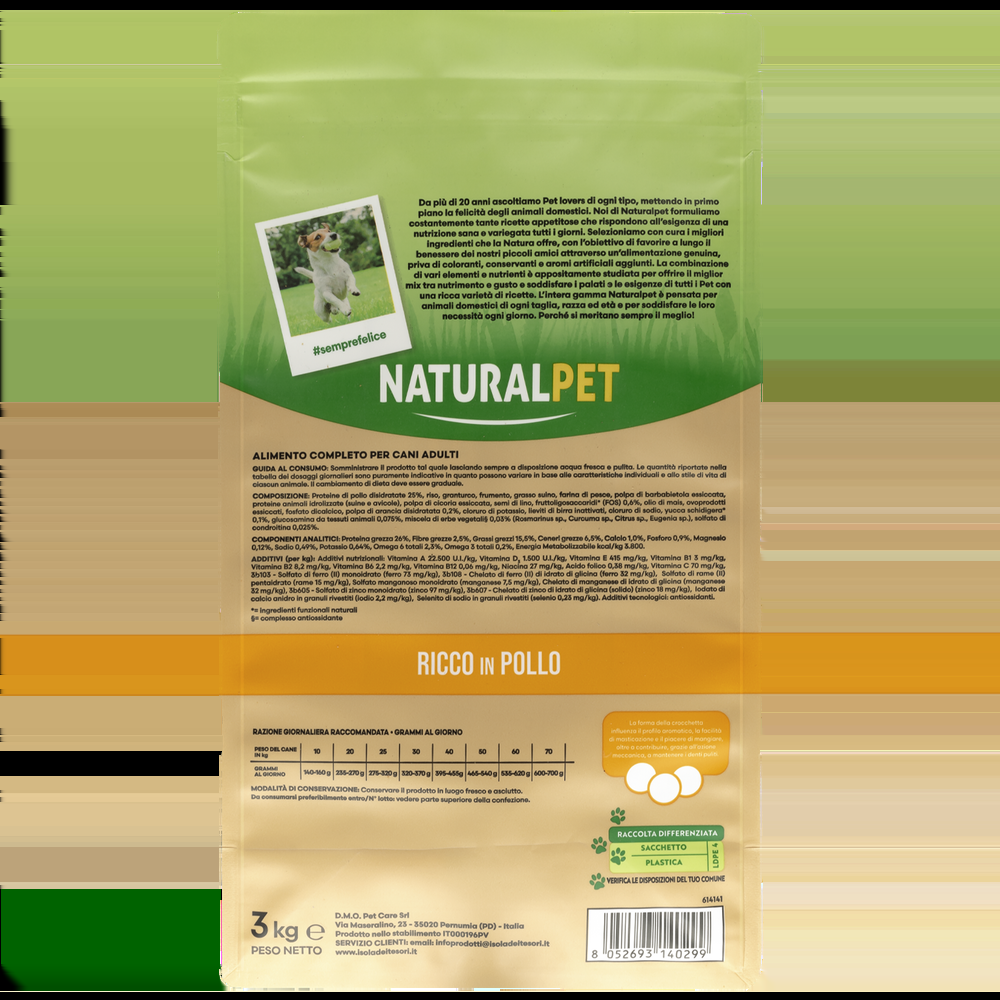 Naturalpet Premium Dog Adult Medium&Large ricco in Pollo 3 kg 000125714 Consegna Veloce